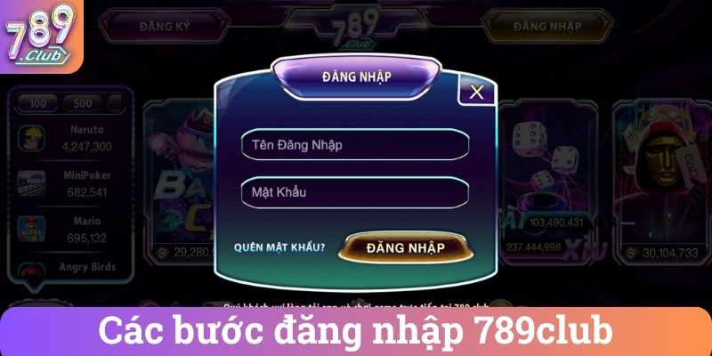 Các bước đăng nhập 789club