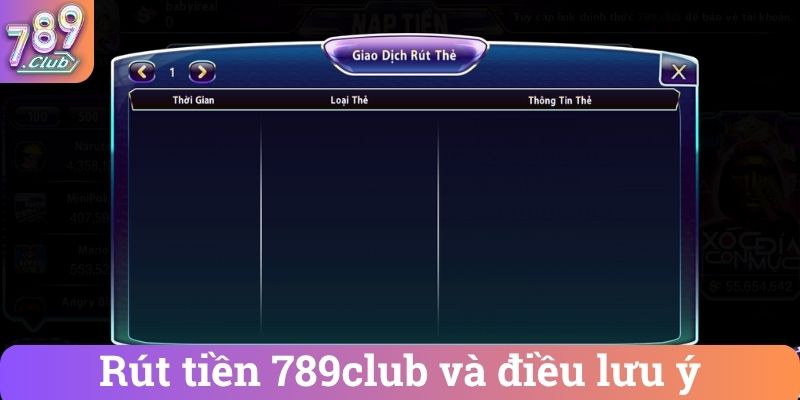 Rút tiền 789club và điều lưu ý